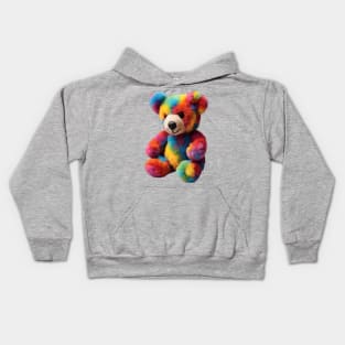 colorful teddy bear Kids Hoodie